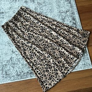 Cheetah Silk midi skirt